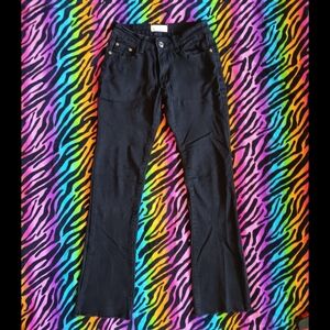 🖤*4/$15* Red Bottoms Black Denim Boot Cut Jeans Juniors 7 28 Cotton Flare